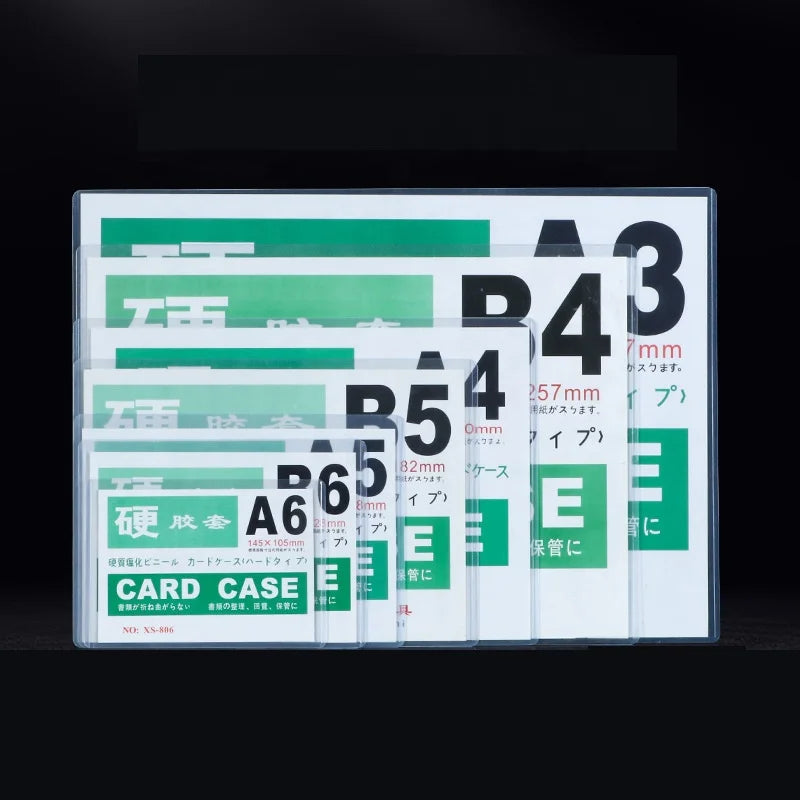 Factory Custom Portable Full-Size Water-Proof Hard PVC Document Card Protector Holder Case Clear Plastic A3-A8 B3-B8 for A4-A7