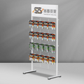 Metal Wire Grid Panel Retail Display Rack  Grid Display Rack with Hooks Battery Display Rack Customization Grid Rack