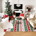 Modern Christmas Rectangle Faux Cashmere Rug Non-Slip for Living Room Bedroom Kids Room Dorm Kitchen Cute Design Polyester