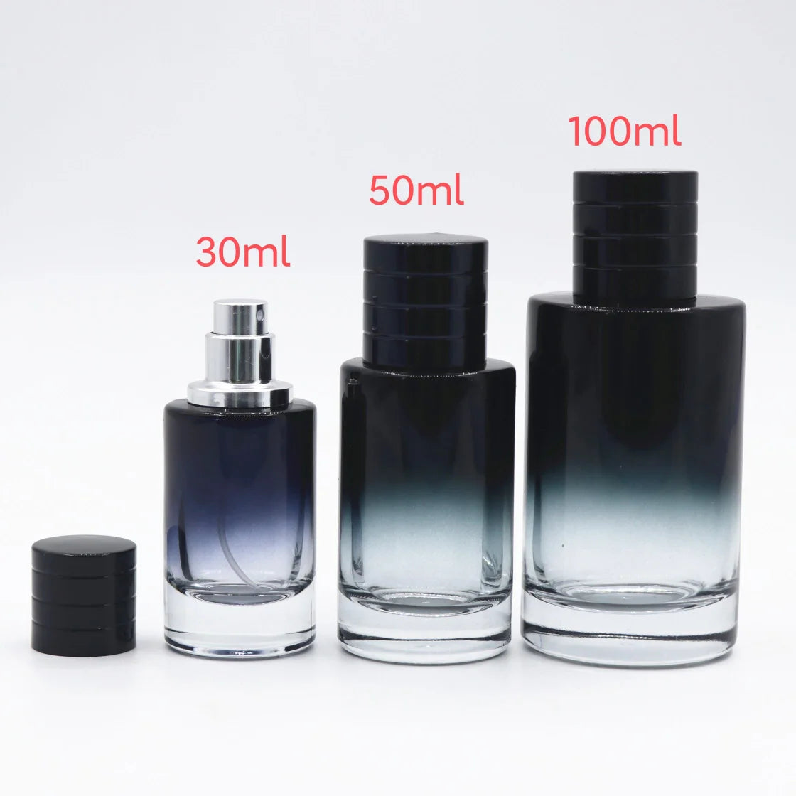 Factory Price 30ml 50ml 100ml Empty Perfume Bottle Gradient Cylinder Perfume Spray Bottle Multicolour Refillable Glass Bottle