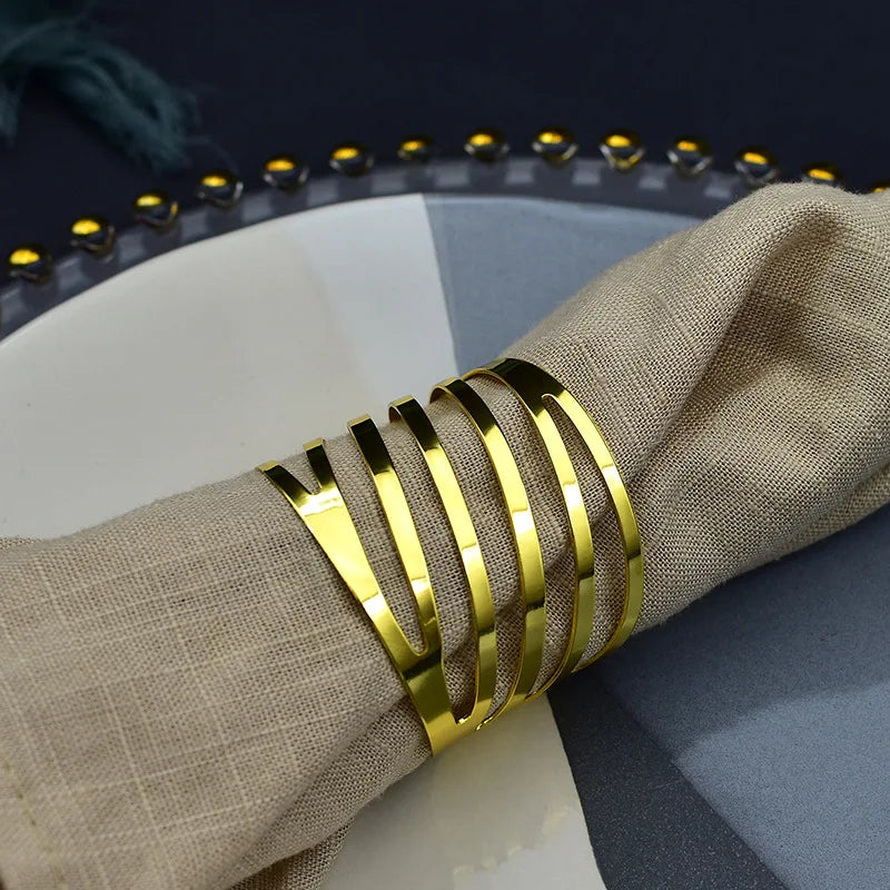 ZK230282 Christmas Napkin Rings Luxury Goldand Holders Easter Gold Napkin Rings Valentine Day for Restaurant