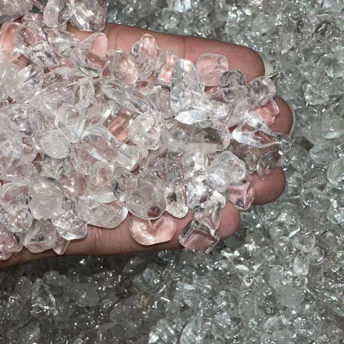 Hot Sale Carved Clear Quartz Crystal Gravel Tumbled Stones Feng Shui Style Angel Theme for Home Decoration and Gift Use