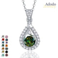 Wholesale 1CT Colorful VVS GRA Round Cut Moissanite Jewelry Classic Fashion S925 Sterling Silver Water Drop Pendant Necklace