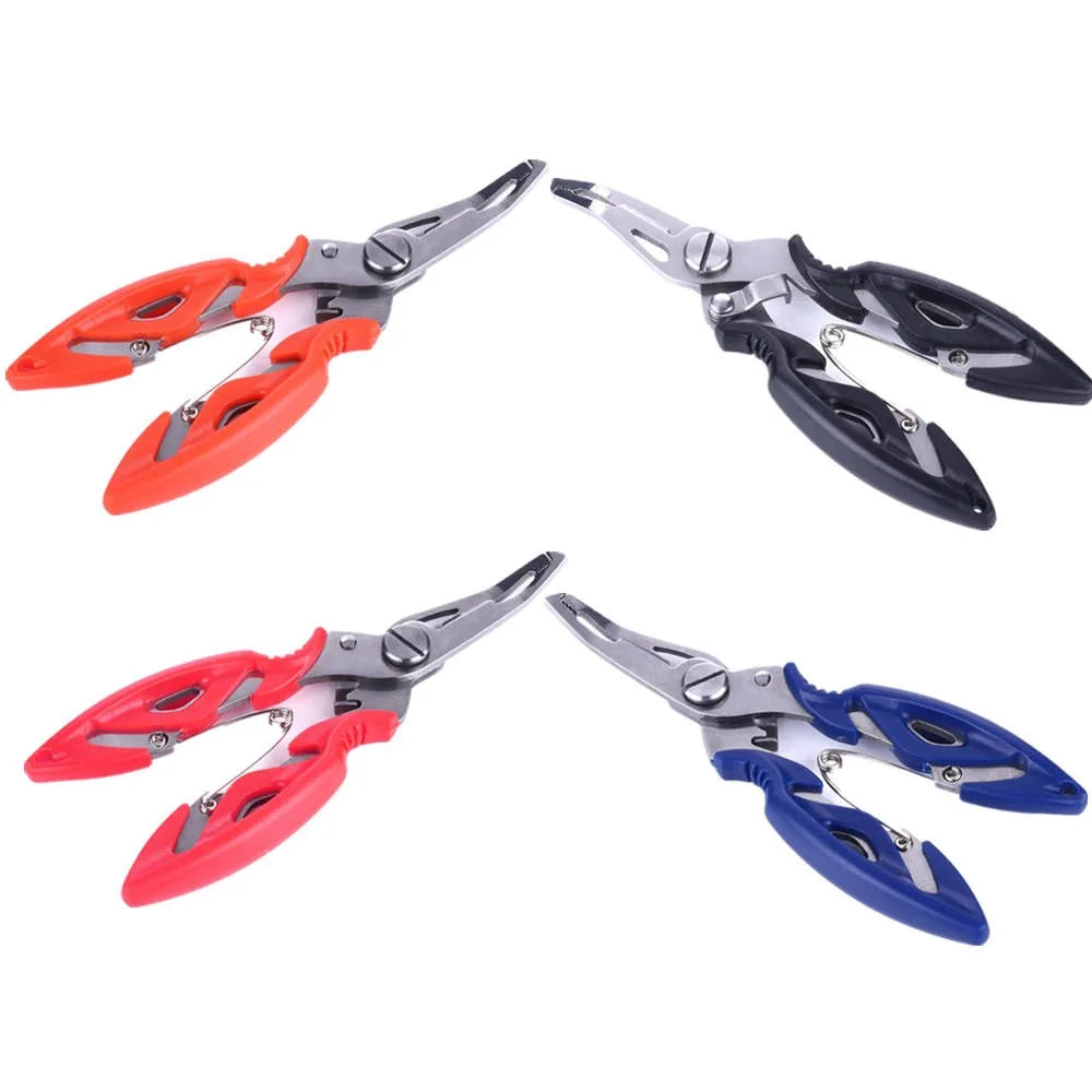 Wholesale QT014 Stainless Steel 12.5*5.5cm 43g Curved Fishing Cutting Scissors Fishing Pliers with Hook Remover MegaBDM