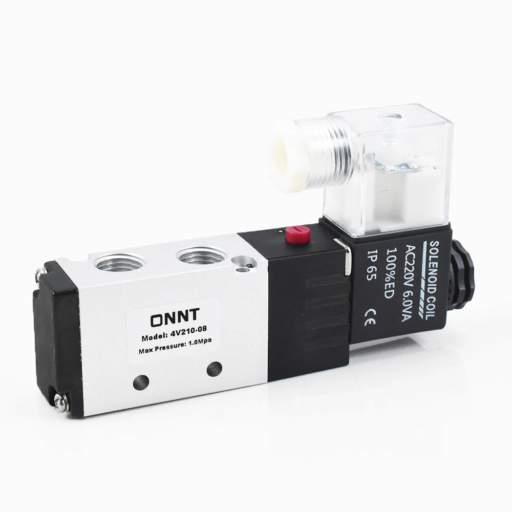5 Way 2 Position 4V210-08 DC24V 12V AC220V 110V 1/4 Inch Pneumatic Cylinder Directional Air Pressure Control Solenoid Valve 5/2