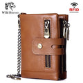 Men Wallets Fashion Genuine Leather Top Quality Card Holder Classic Male Purse Zipper Brand Wallet for Men 8147-2A