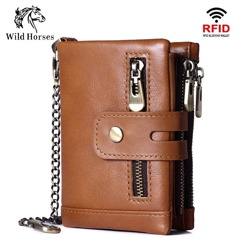 Men Wallets Fashion Genuine Leather Top Quality Card Holder Classic Male Purse Zipper Brand Wallet for Men 8147-2A