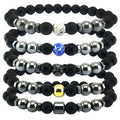 Wholesale Magnetic Hematite Black Onyx Bracelets White Turquoise Hand 8MM Beaded Magnet Jewelry Bracelet