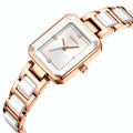 NIBOSI 2668 Square Fashion Ladies Quartz Watch Stainless Steel Ceramic Particles Band Waterproof Women Wristwatch