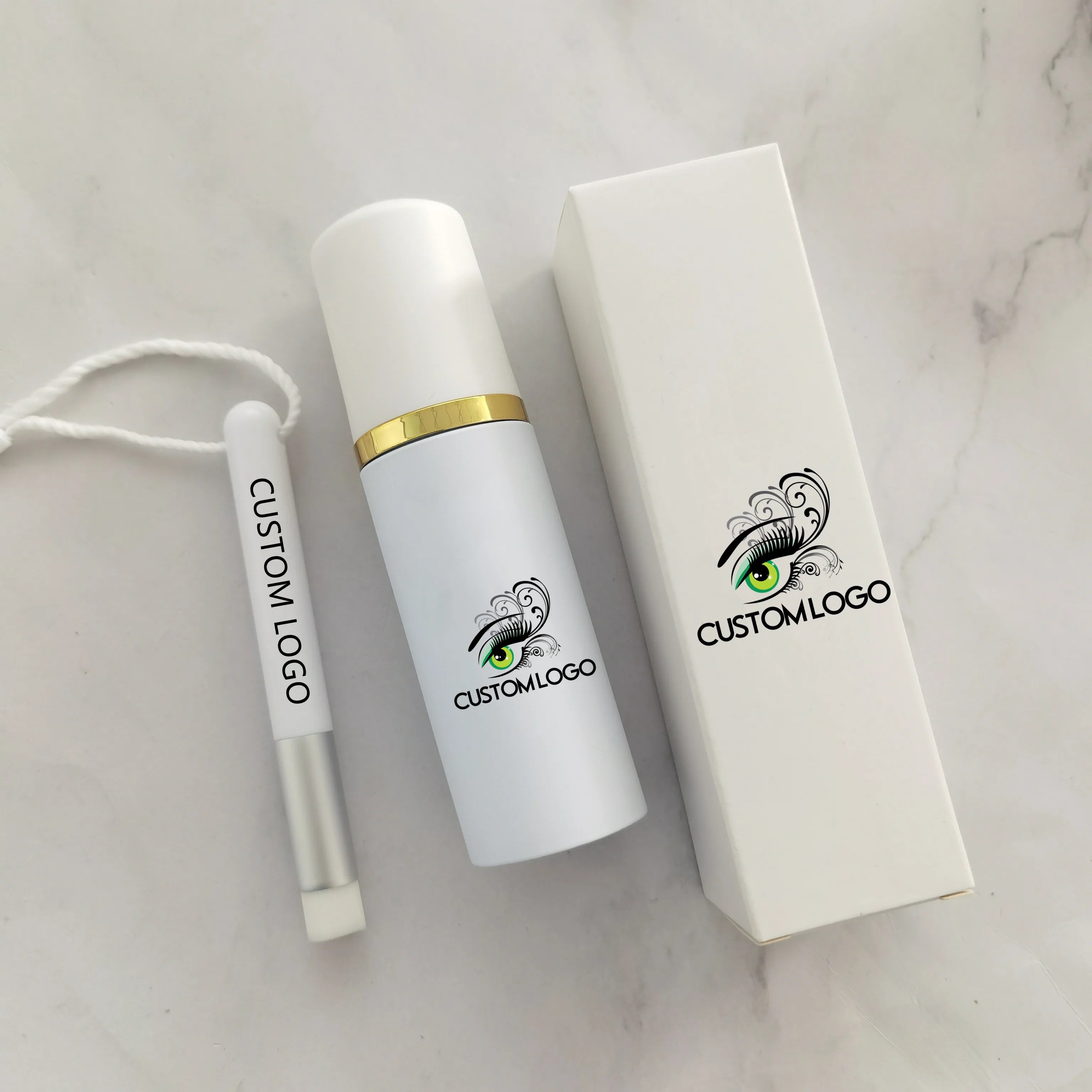 Wholesale Private Label Vegan Eyelash Shampoo Lash Foam Cleaner Brush Extension Cleanser Kit Lash Shampoo