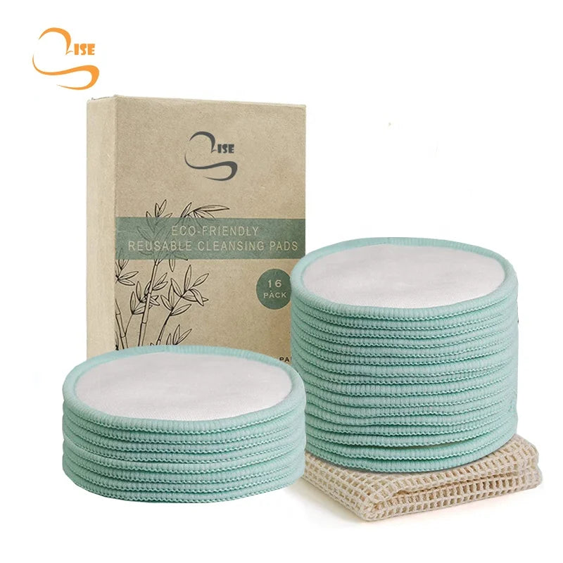 Eco Friendly 8cm Round Reusable Bamboo Organic Makeup Remover Pads Chemical Free Soft Cosmetic Set Cotton Pads