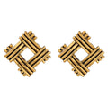 Minimalist Style Striped Square Alloy Geometric Earrings Wholesale Retro Metal Star Flower Stud Earrings