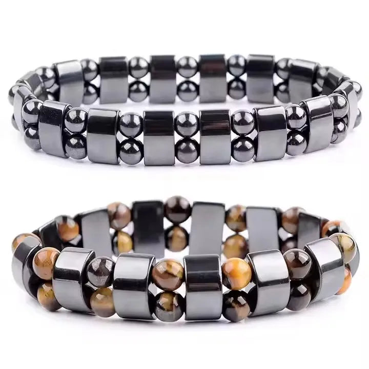 Hot Selling New Fashion Double-Row Pyrite Black Magnet for Bracelet Colourful Cut Hematite Stylish Trendy for Anniversaries