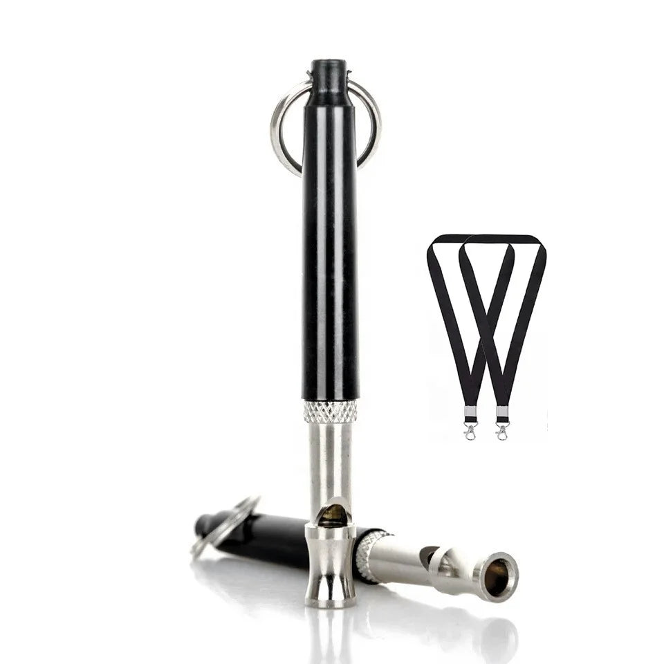 Custom 304 Stainless Steel Adjustable Pet Training Device Ultrasonic Dog Whistle with Lanyard