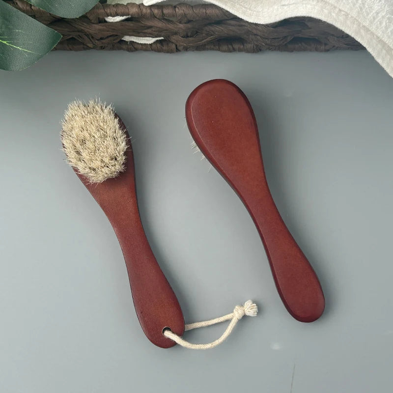 Factory Wholesale Customized Logo Eco-Friendly Cleaning Brush Small Face Natural Boar Bristle Exfoliating Wooden Brush