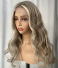 European Hair Body Wave Transparent Lace Front Wig Human Hair Full Lace Highlight Blonde Color HD Lace Front Wig for White Women MegaBDM