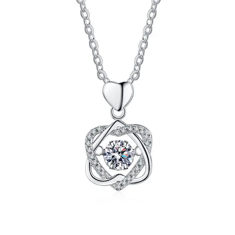Custom Heart Pendant Necklace Women Moissanite Jewelry 0.5CT Moissanite 925 Sterling Silver Jewelry Gra Certificate