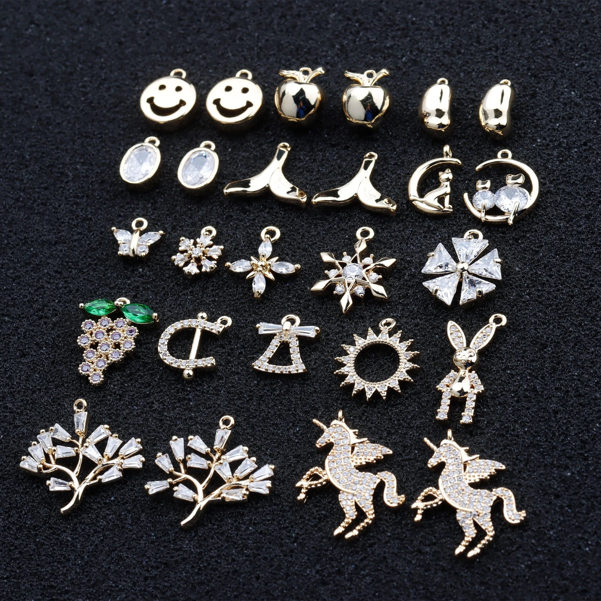 M906    Exquisite Mini 18K Gold Plated Diy Zircon Necklace Pendants Jewelry Making Accessories  20pcs/lot