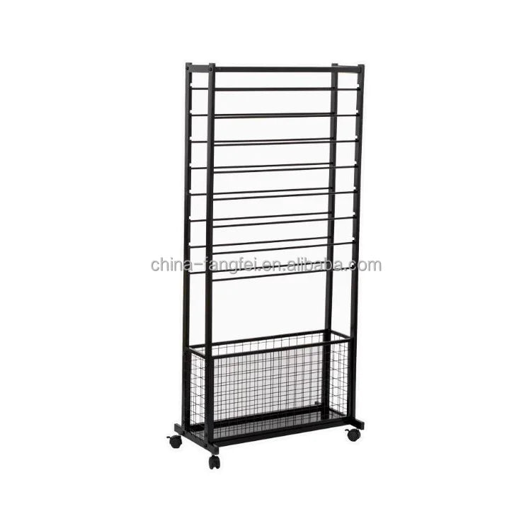 Double-Sided Metal Flower Wrapping Paper Rack Organizer Cart Large Capacity Craft Ribbon Holder Display Stand for Florist Gift