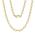 RINNTIN SC67 Fine Jewelry Quality S925 Chain Necklace Sterling Silver Chain 14K Gold Plated 3*6.4mm Screwed PaperClip Chains