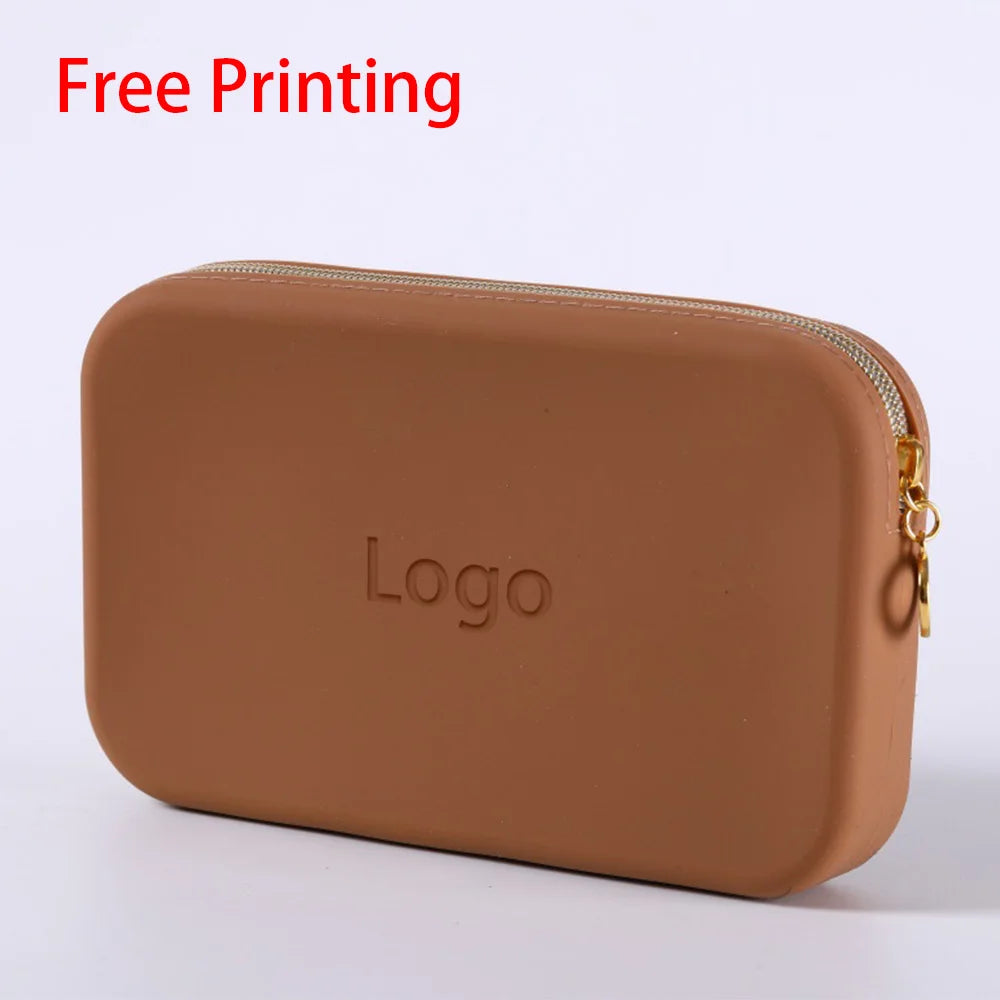 Silicone Cosmetic Storage Bag Zipper Portable Travel Toiletry Organizer Square Waterproof Digital Lipstick Bag