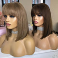 Light Golden Brown Shoulder Length Invisible Lace Human Hair Wig for White Women 613 13X6 Hd Lace Frontal Wig