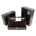 Eco-Friendly Glossy Black Wooden Watch Box with Glass Lid Elegant and Stylish