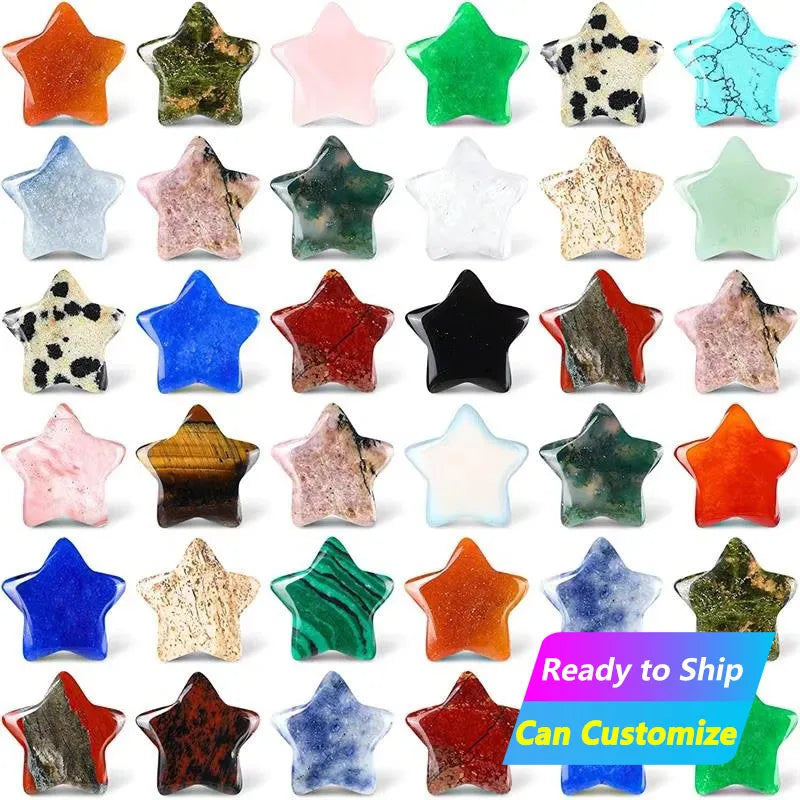 Factory Wholesale Real Natural Healing Stone Small Quartz Gemstones Pentagram Jewelry Gift and Crafts Mini Star Crystal