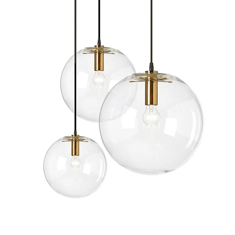 Postmodern Glass Pendant Light Luxury Shiny Round Blown Glass Chandelier Living Room Hanging Lamp Hotel Modern Chandeliers