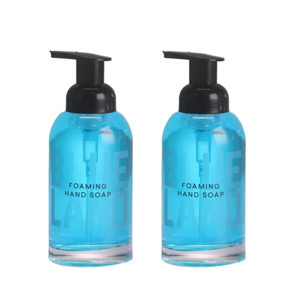 250ml 375ml Round Glass Hand Washing Foam Liquid Soap Pump Bottle Glass Bottle
