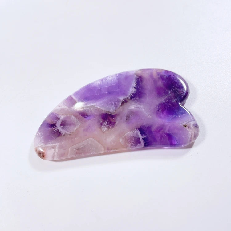 Huiying crystals hot selling custom v shape natural amethyst stone gua sha tool board