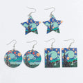 World Famous Art Classic Vintage Paintings Beautiful Starry Night Geometric Star Circles Romantic Free Peaceful Acrylic Earrings