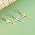 Customizable Stainless Steel Name Letter Necklace Trendy Geometric Cross Personalized Creative DIY Name Pendant