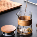 Handmade Heat Proof Clear Loose Leaf Tea Maker Afternoon Teapot Small Travel Tea Set Glass Tea Pot with Cup and Bag