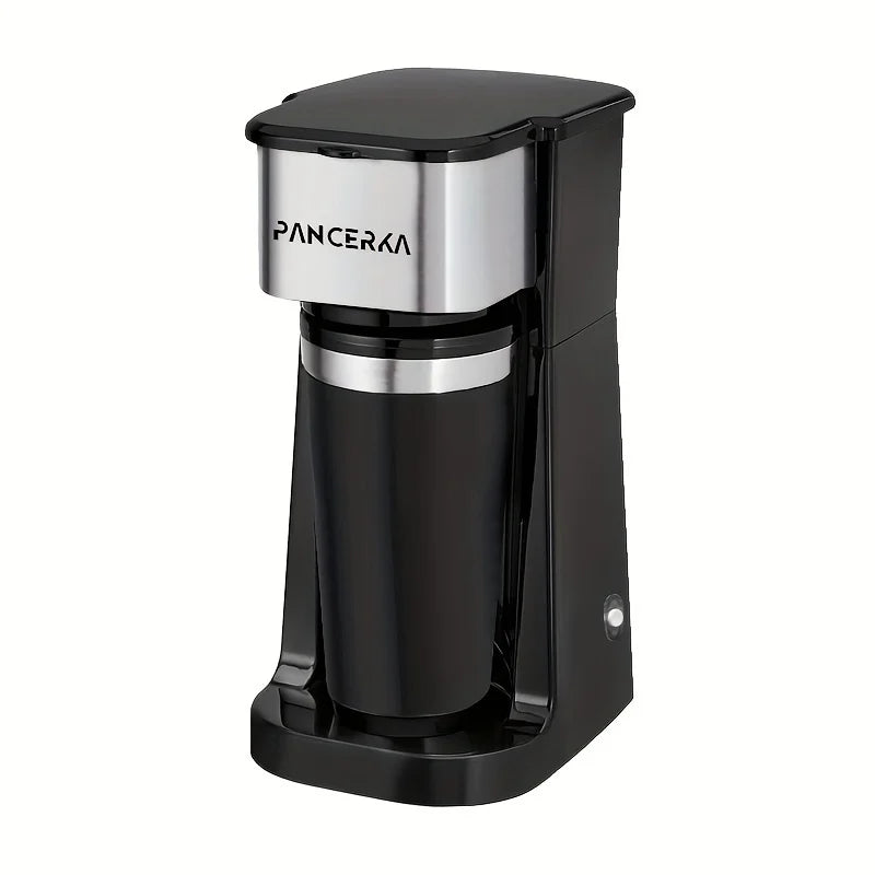 PANCERKA 800W Espresso Coffee Maker Single Serve Temperature Control Stainless Steel 1 Cup 0.42L Electric Black Color Hotel
