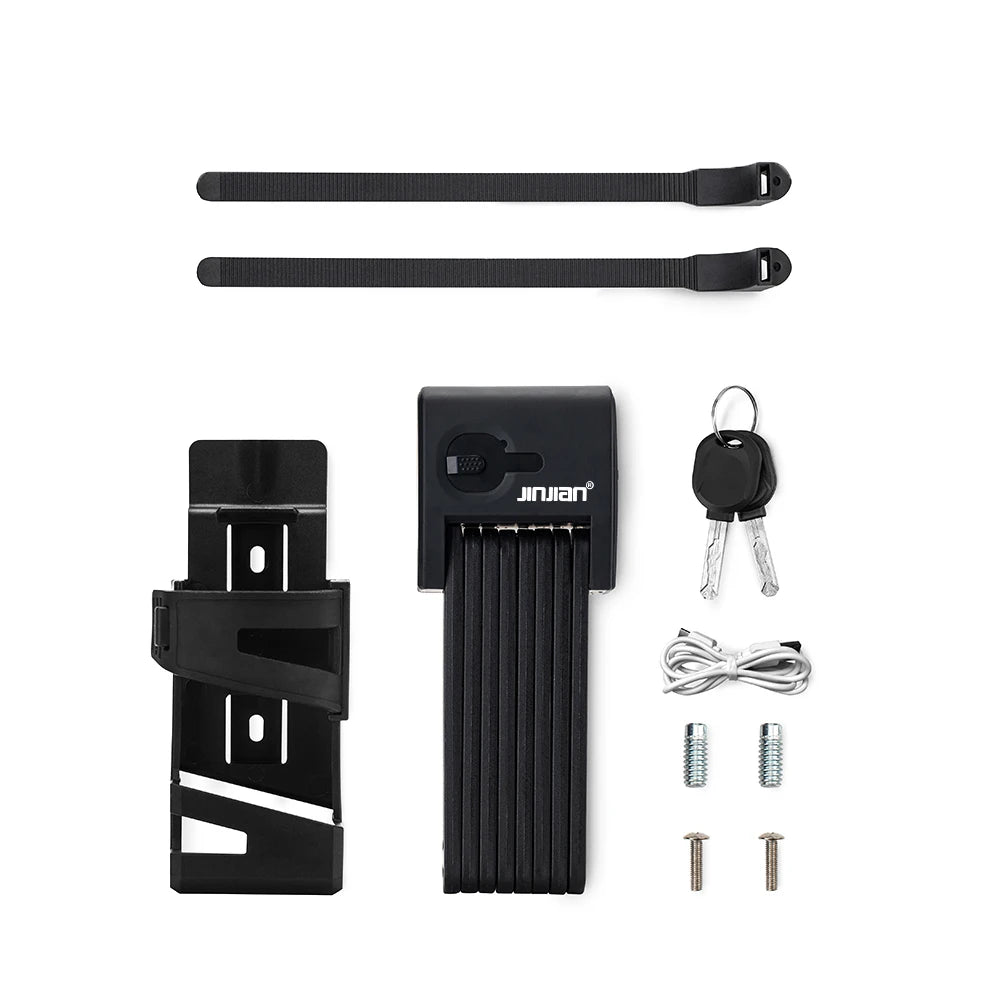 RTS New Ip67 Waterproof Hardened Steel Foldable Bicycle Lock for Motorcycle E-Bike Cycle with Convenient Fingerprint Technology