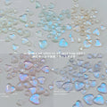 50pcs Mixed Size Love Jewelry Nail Charms Aurora Heart Nail Art Decoration 3D Peach Heart Nail Parts for DIY Manicure Accessory