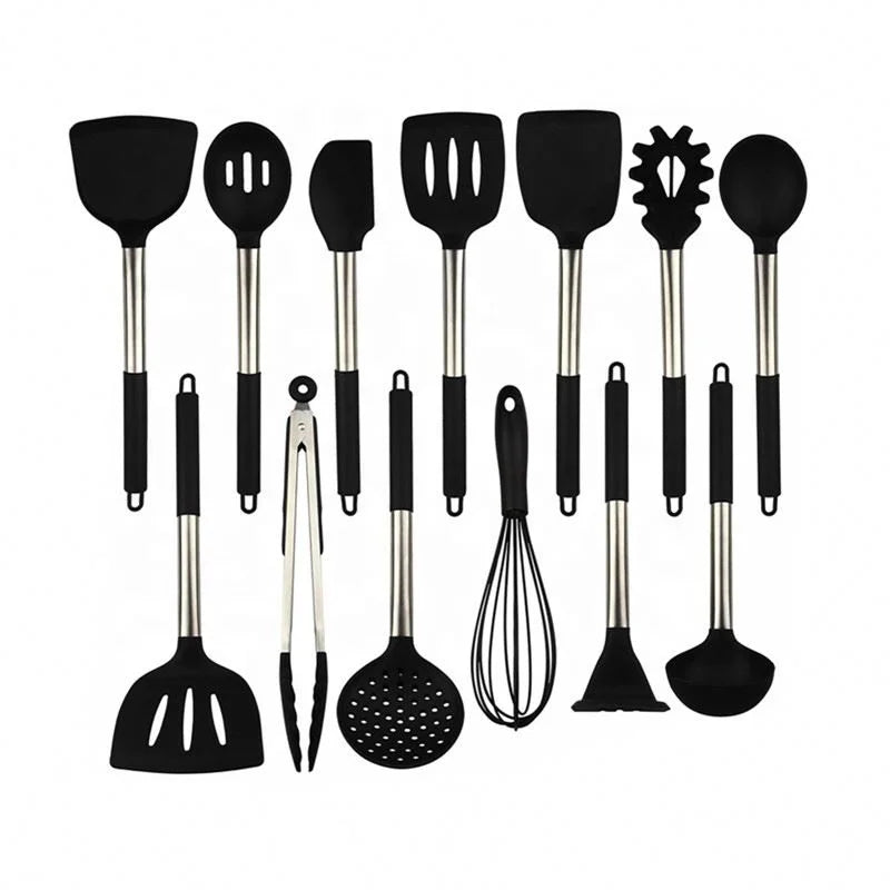 Heat Resistant Cooking Tools Set 13 Piece Silicone Kitchen Utensils Set
