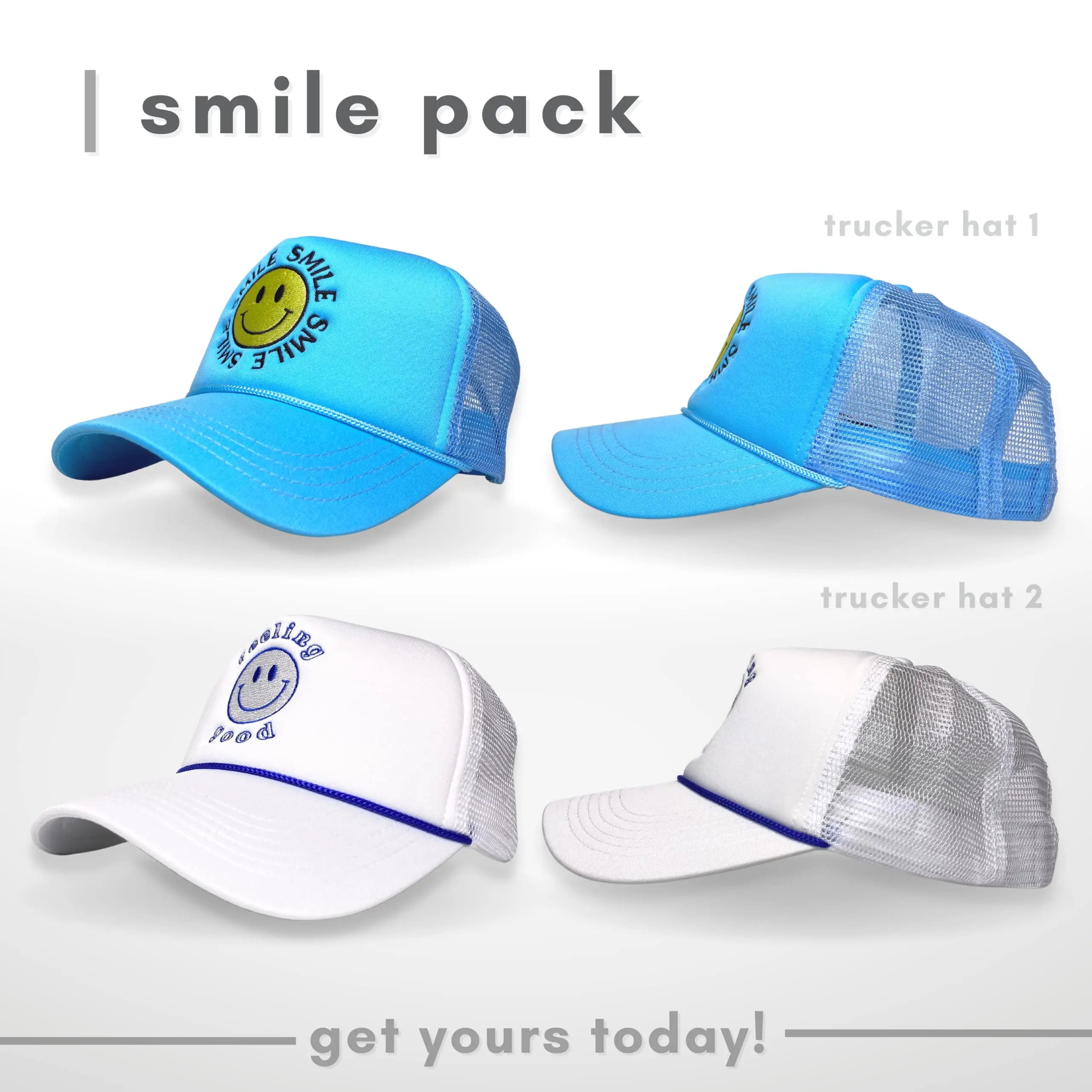 ZG 5 Panel Smile Foam Trucker Hat and Cap Five Panel Unstructured Customize Rope Hat DYMF Golf Hat With Blank
