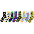 Ladies 100% Cotton Crew Length Socks Cute In-Tube Avocado Pattern Anti-Slip Feature with Logo on Cuff Dessert Food Series