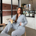 Elegant Women Knitted Pants Sets Oversize Pullover Sweater and Wide Legs Pants Two Pieces Outfits Autumn Winter 2025 MegaBDM