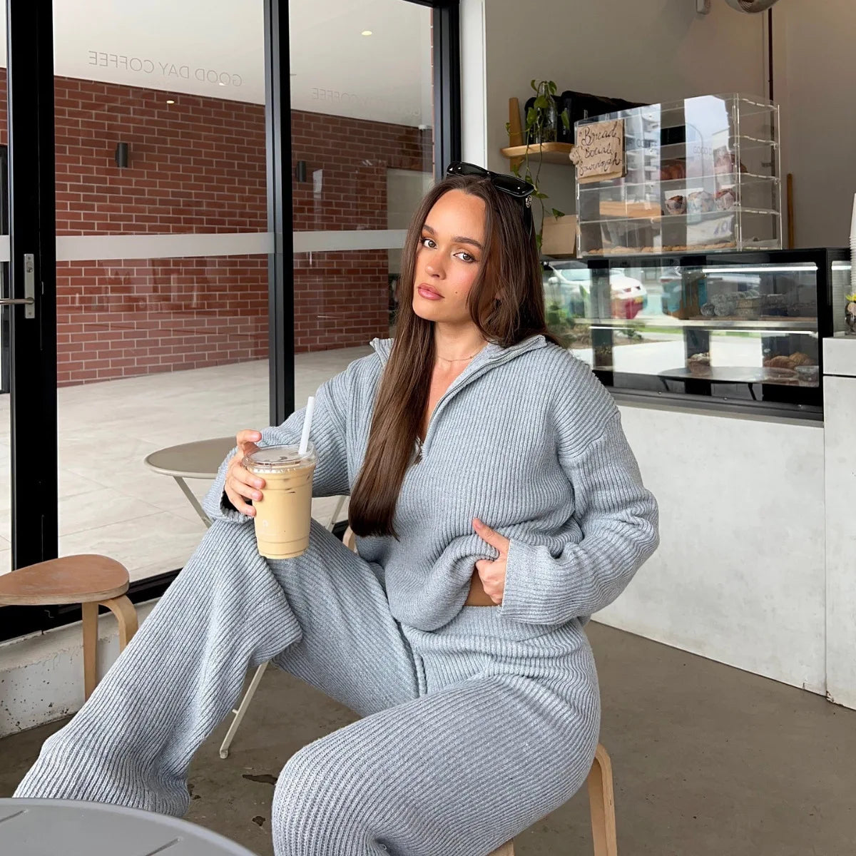 Elegant Women Knitted Pants Sets Oversize Pullover Sweater and Wide Legs Pants Two Pieces Outfits Autumn Winter 2025 MegaBDM