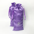 Printed satin purple romantic Gift Satin pouch hair dust clutch cosmetic Drawstring Bag handbag Satin pouch with purple ribbon