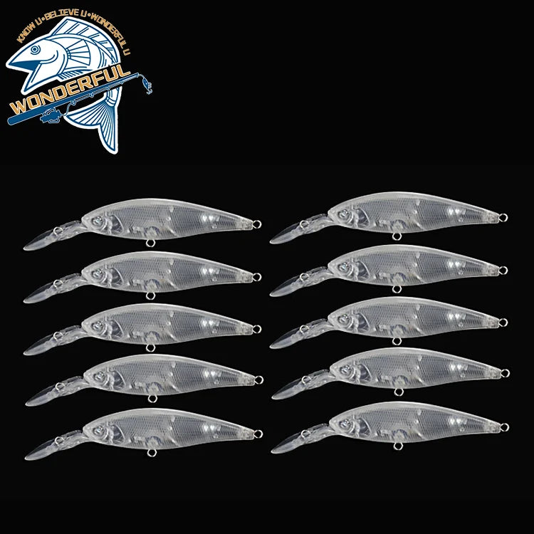 Wholesale 93mm4.5g Artificial Hard Plastic Freshwater Swimming Unpainted Blank Minnow Lure