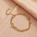 Stainless Steel Three-layer Jewelry Sweet Wind Light Luxury Simple Wrist Bands Personalized Bracelet