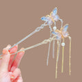 Chinese Style Fashion Hair Stick Pearl Tassel Exquisite Butterfly Hair Accessory Daily Party Wear Women Hair Needle Hairpin