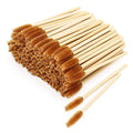 Wood Handle Disposable Mascara Wands Eyelash Brush Spoolies for Eye Lash Extension Eyebrow Brush with Bamboo Stick 50pcs/bag
