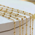 Factory Direct 14K Gold Filled Beads Chain 1.35mm Bulk Jewelry Chain for Necklace & Bracelet Making