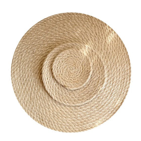 All Linen Straw Woven Round Thick Home Placemat Kitchen Table Heat Insulation Pad Cup Pan Pot Mat