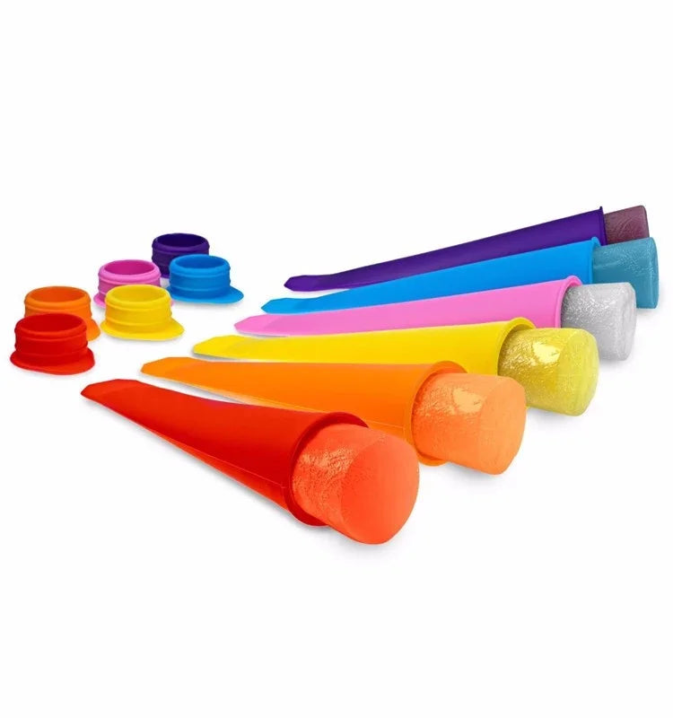 Silicone Ice Pop Molds Ice Maker Tool Customized Logo With Lid for Home Food Grade 6 Pieces Sustainable 1000sets 19.6*5cm 43g